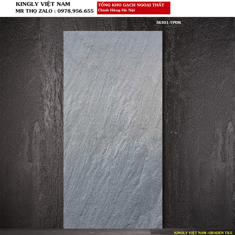 Gạch lát sân giả đá màu ghi 30x60 cm 36301 Loại 1